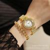 Reloj de regalo de comercio exterior traje de dos piezas reloj de pulsera para mujer cara romana totalmente de diamantes reloj para mujer estrellado todo partido Reloj de Moda