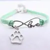 Moda transfronteriza de Amazon pulsera de cuerda de terciopelo de garra de perro de 8 palabras amorosa pulsera hecha a mano venta directa de fábrica al por mayor