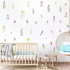 Br0467C Adesivos de Parede Autoadesivos de Flores e Grama Estilo Pastoral Fresco Sala de Estar Quarto Quarto Infantil Sala de Aula Decoração