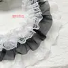 10cm três camadas color block chiffon renda plissada acabamento DIY Lolita guarda-chuva material roupa meia acessórios