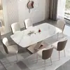 Mesa de comedor de mármol estilo italiano, rectangular, moderna, minimalista, estilo occidental, lujo ligero, para uso doméstico
