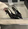 Sandalias de tacón de aguja para mujer, con punta fina, lazo, diseño de media zapatilla y tira trasera, para primavera y verano, con tacón alto, precio con impuestos incluidos
