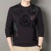 Sudadera para Hombre Otoño Nuevo Estampado Camiseta de Manga Larga con Cuello Redondo para Hombre Tendencia de Moda Ropa para Hombre Top Camiseta Básica