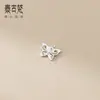 Colgante de mariposa hueco bañado en plata de ley 925, accesorio de pulsera DIY finamente elaborado, accesorio de material de cordón hecho a mano S1112