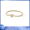Pulsera Pandora 925 bañada en plata y cobre blanco con cuentas, accesorios de bricolaje, nueva pulsera de oro Love, destello de oro rosa
