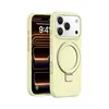 Adecuado para iPhone 18Pro, funda de teléfono con soporte, cubierta protectora de teléfono magnética de silicona líquida de color sólido