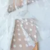 Tela de Cortina Blanca con Adorno de Encaje de Malla Fondo para Fotografía de Bodas Falda para Mesa de Comedor Tela para Ropa