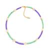 Ins Nicho Verano Color Dopamina Cuentas de Arroz Cadena Clavícula Collar de Cuentas de Perla Natural Joyería Europea y Americana para Niñas