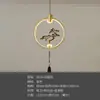 Luminária de Entrada Estética Cor de Noz Transfronteiriça com Proteção para os Olhos, Luminária Pendente Vintage Estilo Song para Sala de Chá, Luminária de Cabeceira para Pousada Novo Estilo Chinês