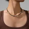 Collar de Perlas Navajos de Estilo Étnico Retro Europeo y Americano Ajustable para Mujer