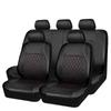 Venta Directa de Fábrica Transfronterizo Cuero PU Fundas para Asientos de Coche de Comercio Exterior Bordado Acolchado Soporte Piel Set de 9 Piezas Cuero Artificial Universal para Todas las Estaciones