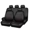 Lingge Cubierta de Asiento de Coche de Cuero PU Transfronteriza Bordado Acolchado de Comercio Exterior Soporte de Cuero Juego de 9 Piezas Cuero Universal Venta Directa de Fábrica