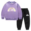 Ropa infantil de unicornio nueva para primavera y otoño, suéter para niños, pantalones, conjunto de dos piezas para bebé, algodón, manga larga, moderno