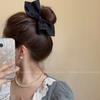 Anel de Cabelo com Laço Celebridade da Internet 2024 Novo Corda de Cabelo Marubeni Flor de Cabelo Elegante Acessórios de Cabelo Sentido Avançado Pequeno Estilo Chanel Adorno de Cabeça