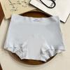Ropa interior de seda de hielo para chica sonriente, forro interior antibacteriano de grado A, para fitness, yoga, deportes, de cintura media, bóxers para mujer, cómodos