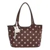 2026 Nuevo Bolso Tote de Gamuza y Terciopelo con Lunares Estilo Coreano Retro Gran Capacidad Bolso de Hombro y Mano Casual para Viajes Cien