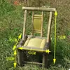 Silla de Bambú con Respaldo, Silla Doméstica de Ratán, Silla Individual Tejida de Bambú y Ratán, Silla de Ocio para Balcón, Taburete Tradicional de Bambú