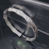 Sacude Tono Rápido Mano Viva Fuente Étnico Fénix Método Antiguo Esmerilado Abierto Coche Flor Bambú Plateado Pulsera Moda de Mujer