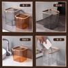 Lixeira de Mesa para Uso Doméstico, Luxo Leve, Alta Estética, Cesto de Lixo com Anel de Pressão para Cozinha, Sala de Estar, Quarto, Escritório, Simples e Grande Capacidade