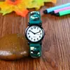 Reloj para niños camuflaje de dibujos animados para niños de escuela primaria verde militar camuflaje niños niños reloj impermeable moda