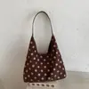 Bolso Tote de Lunares para Mujer 2026 Nuevo Otoño Vintage Bolso de Hombro de Gamuza Gran Capacidad Bolso para Viaje