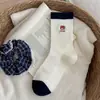 Calcetines de Otoño Invierno Oso de Dibujos Animados Raya Retro Media Pantorrilla para Mujer Estilo Académico Coreano Lindo Ins Estilo Japonés Caídos Largos Calcetines Venta al por Mayor