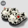 Chinelos de algodão fofos com estampa de leopardo para mulheres, adequados para uso interno e externo no outono e inverno, com sola antiderrapante, forro quente e design de desenho animado. Disponível para atacado