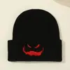 Popular Gorro Tejido de Nochebuena Gorro de Lana Oogie Boogie Gorro de Cara de Fantasma de Halloween Gorro Verde de Otoño e Invierno