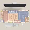 Teclas de Atalho Mouse de Computador para Escritório Mouse Pad Extra Grande Teclado Tapete para Mesa de Escritório para Meninas Estudo Desenho Animado Caderno Espessado