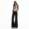 2026 Pantalones de Herradura Azul Grisáceo Antiadherentes Elásticos Microcampana Jeans para Mujer Otoño Adelgazantes Azul Grisáceo Nueve Puntos Azul