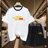 Conjunto deportivo para correr absorbente de sudor para hombre, conjunto moderno de shorts y camiseta de manga corta, traje deportivo de verano de algodón puro con tres rayas, disponible para dropshipping