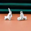 Plata de Ley S925 Finamente Elaborada Chapada en Oro Sólido Colgante Atrae Dinero Caballo del Zodiaco Caballo Pequeño Encanto Pulsera DIY Año de Nacimiento