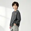 Nueva camiseta interior casual de manga larga estilo coreano para otoño, top transpirable con estampado de montaña para niños mayores, camiseta para niños