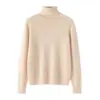Suéter de Cashmere Baicai Rong com Gola Alta Feminino Outono Inverno 2026 Novo Slim Fit Cor Sólida Camada Interna Camisa Base de Tricô