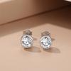 Arete plateado simple de diamante único plata esterlina S925 arete de moda para mujer viento japonés y coreano arete de diamante al por mayor agujero de oreja Nuevo