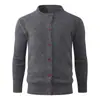 Cárdigan suelto de punto para hombre de otoño e invierno transfronterizo, suéter casual, cuello redondo grueso, chaqueta cárdigan de punto moderna y a la moda