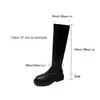Botas Elásticas de Plataforma Transfronterizas para Mujer con Cremallera Lateral, Botas de Tacón Ultra Alto Hasta la Rodilla de Otoño e Invierno, Suela Gruesa, Talla Grande, Nuevo Modelo 2025