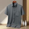 Camisas de manga corta para mediana edad y ancianos, Tops finos de seda helada para hombre, Camisas holgadas de verano para hombre (estilo papá), Ropa de verano de talla grande para abuelo