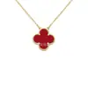 Collar de Acero de Alta Calidad con Forma de Trébol de Cuatro Hojas de la Suerte con Calcedonia Natural y Nácar, Artesanía de Precisión CNC, Collar de Plata de Ley Chapado en Oro de 18 Quilates