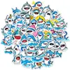 Nuevos 50 Piezas Lindos Tiburones Personalidad Creativos Pegatinas Teléfono Móvil Cuaderno Taza de Agua Maleta Pegatinas Impermeables Venta al por Mayor