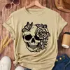 Transfronteiriço 180g Desenho Simples Flor Rosa Borboleta Caveira Estampa Moda Estilo Retrô Estilo Esportivo Casual Feminino