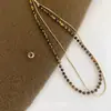 Colar Camadas com Contas de Pedra Olho de Tigre Melard para Mulheres, Vintage, Luxo Leve, Corrente para Suéter de Alta Qualidade, Novo Acessório 2026