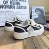 Zapatos de Lona para Mujer 2023 Nuevos Punta Redonda Zapatos Casuales Biscuit Rojo Vino Diseño Original Zapatos Planos de Nicho para Mujer