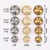 Botões Metálicos Listrados Entrelaçados Costurados à Mão para Estilo de Luxo em Casacos, Trench Coats, Suéteres e Malhas