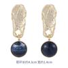 Brincos Cinza Azul Doce Moda Agulha de Prata 925 Simples Artístico Para Menina Mulher Brincos de Tarraxa Estilo Coreano Versátil