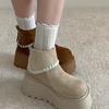 Botines Cortos Versátiles Casuales Diarios 2025 Otoño e Invierno Nuevos Botines de Plataforma de Tacón Grueso Retro Francés