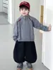 2427 Suéter Meia-Zip para Meninos 2026 Inverno Novo Crianças Bebê Outono Inverno Estiloso Menino Tricô Top Tendência