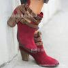 Juti spot comercio exterior 35-43 talla grande otoño e invierno Nuevo wish tacón grueso botas de cuero para mujer fabricantes botas de cuero para mujer