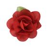 Tocados infantiles para comercio electrónico transfronterizo de 6 cm, flor de gasa con hoja verde, accesorios para tocado de bebé niña, 30 colores en stock