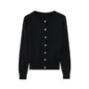Suéter cárdigan de punto liso color sólido Andy Velvet para mujer, otoño, nuevo estilo coreano, holgado, casual, versátil, de manga larga